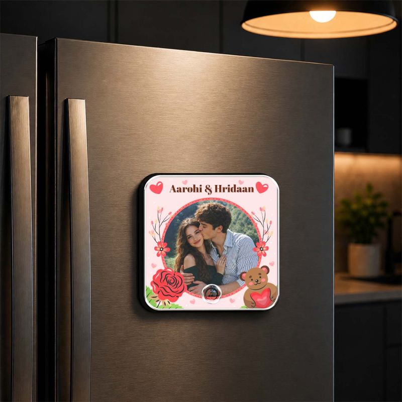 Personalized Musical Fridge Magnet with Custom Photo & Favorite Song Rechargeable Music Player Refrigerator Magnet Gift for Couples, Anniversary, Wedding, Valentine's Day, Birthday
